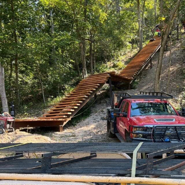 You might’ve noticed some activity along The Rise this morning 👀
 
To keep pace with the evolving bike scene in Bentonville, we’ve been working on a new way to get riders to the top faster, without taking away the climb.
 
Introducing the Bike Escalator.
 
Climb The Rise as usual while your bike rides up alongside you, giving you quicker access to the Hub, pedal-assist routes, and more time on trail.

We hope to open April 1st of next year 😉