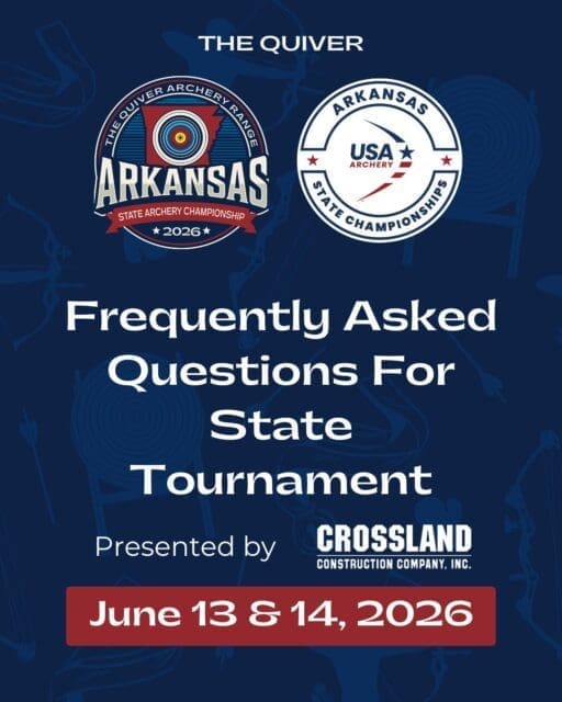 Got questions about the USA Archery Arkansas State Outdoor Championship?

Take a look through before competition day. Feel free to ask any other questions in the comments below!