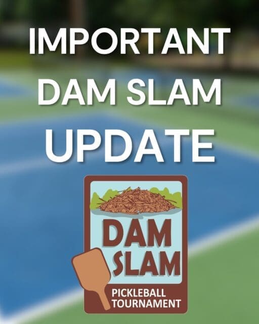 An important update for our Dam Slam competitors:

After closely monitoring the forecast, we've made the difficult decision to postpone Dam Slam to June 20–21. While this wasn't the outcome we hoped for, the expected rain would make it impossible to complete the tournament safely and provide the level of play our participants deserve.

We know how much time and preparation goes into competing, and we don't take this decision lightly. Thank you for your understanding, flexibility, and continued support.

If you or your team are unable to attend the new dates, please contact programs@peelcompton.org and we'll work with you.

Updated category start times will be sent on Wednesday, June 17.

We can't wait to see everyone on the courts June 20–21.