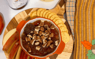 Easy Thanksgiving Appetizer: Baked Brie with Fig, Honey & Pecans