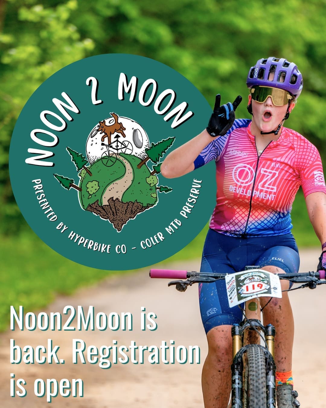 Noon2Moon is back. Registration is open.

Built for every kind of rider, from first-timers to seasoned racers. Take on the Hot Lap, the 3-hour or 6-hour endurance race, or bring the kids out for the Pedal Kids camp and youth races.

Join us September 11th and 12th! 

Comment N2M below for registration link